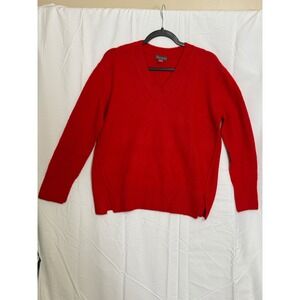 Vince Camuto Women's Bright Cherry Red V Neck Sweater XS